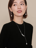 Triple-Baroque Pearl Sweater Necklace -