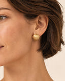 Wire-Brushed Ball Earrings -