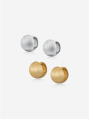 Wire-Brushed Ball Earrings -
