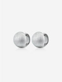 Wire-Brushed Ball Earrings -